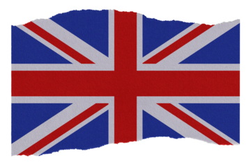 United Kingdom flag on torn paper