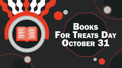 Books For Treats Day vector banner design. Happy Books For Treats Day modern minimal graphic poster illustration.