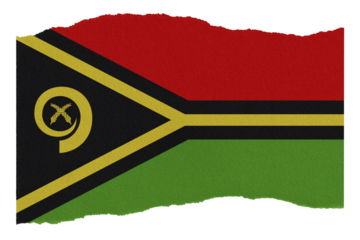 Vanuatu flag on torn paper
