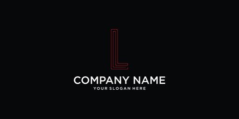 Simple letter L logo design with modern concept| premium vector - obrazy, fototapety, plakaty