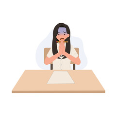 Thai University Student in Uniform Despairingly Begging to God During Exam