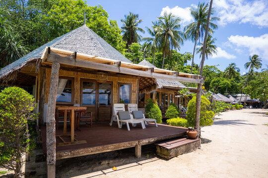 beachfront wooden house at resort