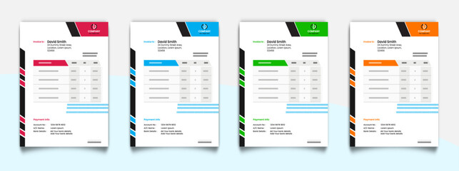 Modern invoice template design with mocup