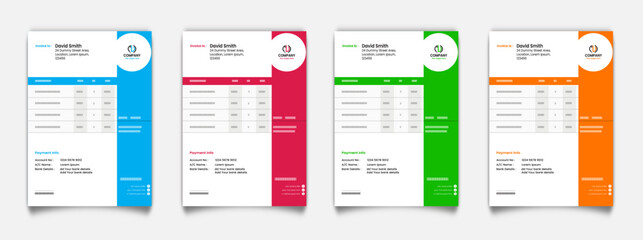 Modern invoice template design with mocup