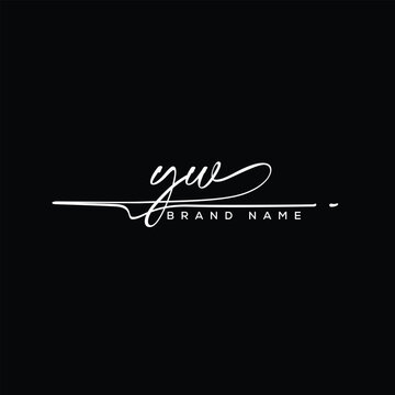 YW letter beauty handwriting vector logo. 
