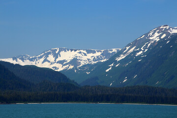 Mountain landscape in Icy Strait, Alaska, United States  
