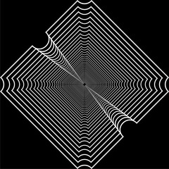 Visual of the Optical Illusion Created from Square Lines Composition, can use for Background, Decoration, Wallpaper, Tile, Carpet Pattern, Modern Motifs, Contemporary Ornate, or Graphic Design Element