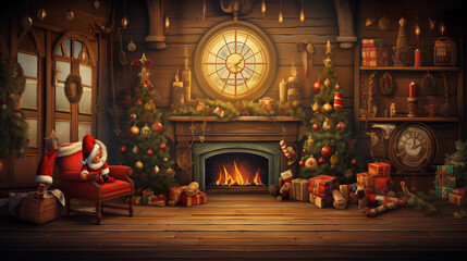 Festive Christmas Magic - Inviting Holiday Joy - Xmas - Santa - Generative AI