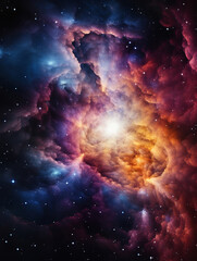 Generative ai cosmic galaxy space dust universe with nebula and bright shining stars