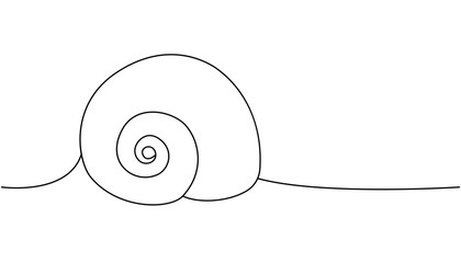 Scallop shellfish one line continuous drawing. Tropical underwater shell continuous one line illustration. Vector minimalist linear illustration.