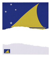 Tokelau flag on torn paper