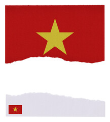 Vietnam flag on isolated on torn paper