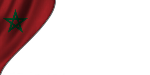 White background with Morocco flag on the left. 3D illustration