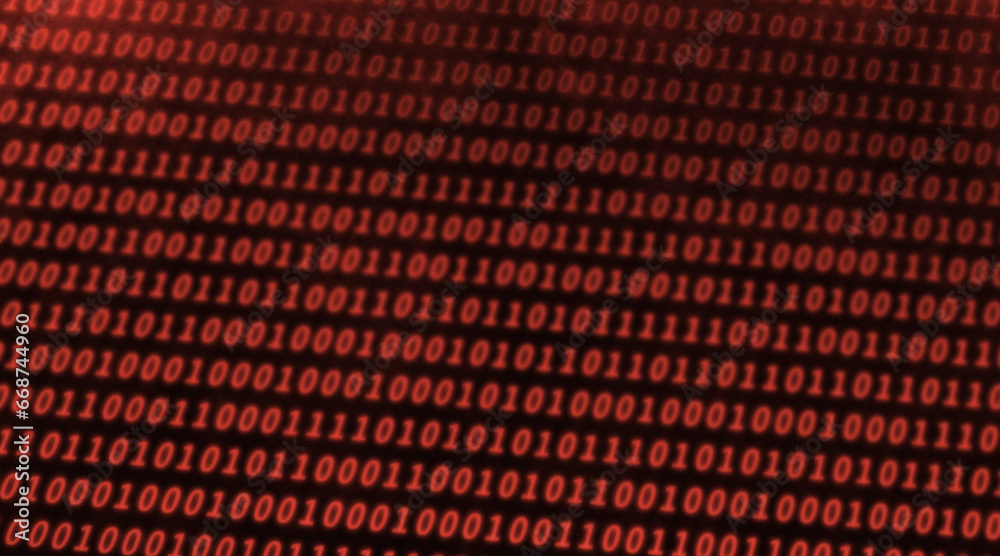 Wall mural green and black binary code background