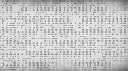 Binary code abstract background on white paper