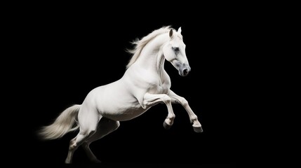 Obraz na płótnie Canvas WHite horse run gallop