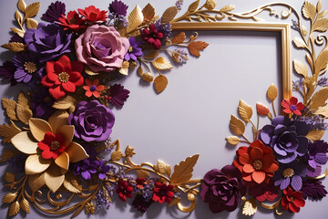 Wall frame with flowers