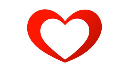 Red heart icon on white background. Love logo heart illustration