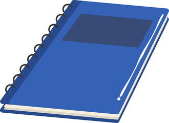 blue notebook with a cover