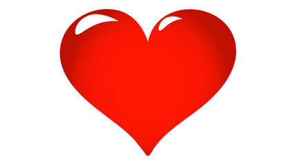 Red heart icon on white background. Love logo heart illustration