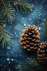 Merry Christmas background, xmas festive decoratons winter holidays, happy new year.
