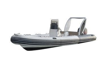 inflatable motor boat isolated on a white background