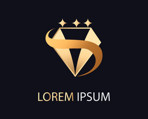 luxury abstract diamond logo design template 