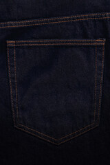 Black denim jeans background texture with back pocket