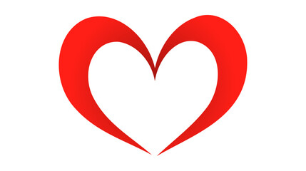 Red heart icon on white background. Love logo heart illustration