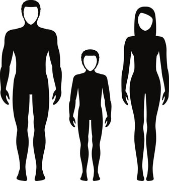 Human body's people Silhouettes flat vector


