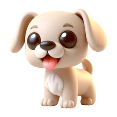 3d puppy dog. Realistic 3d high quality isolated render	