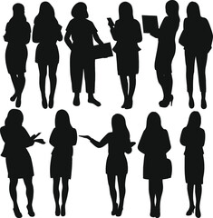 Women business peoples Silhouettes flat vector
