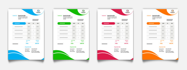 Modern invoice template design with mocup