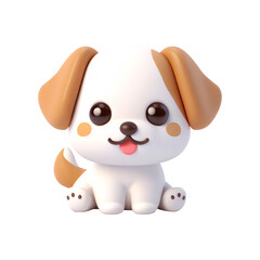 3d puppy dog. Realistic 3d high quality isolated render	
