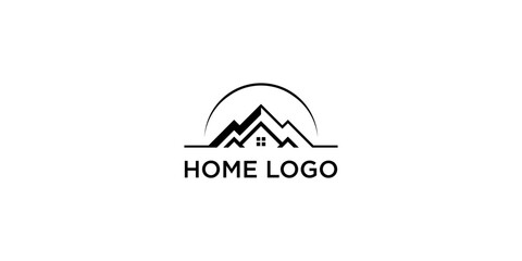 combination  home and mountain logo, home, building, mountain, peak, konstruction, Architecture
