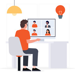 Man Working from home