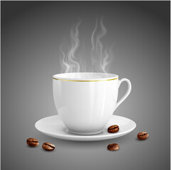 Realistic vector illustration of cup of coffee.