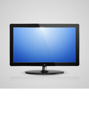 Realistic vector illustration of computer monitor.