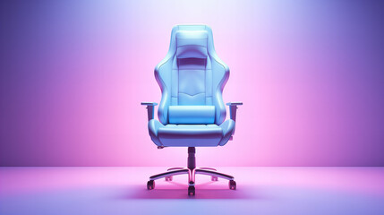  comfortable gaming chair studio shot on a minimalist neon abstract background