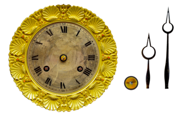 Set of educational time clocks a.m.- p.m. on a white background.