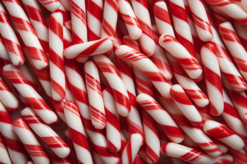AI generated picture of delicious red and white candies christmas time