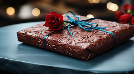 christmas gift box and decorations