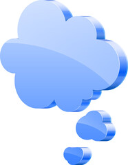 Vector illustration of high detailed 3d speech bubble isolated on white background.