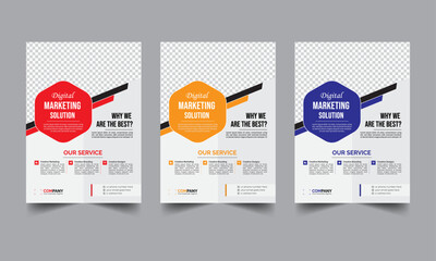 Simple  corporate business flyer design with colors variation.