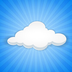Abstract vector background of white cloud in blue sky