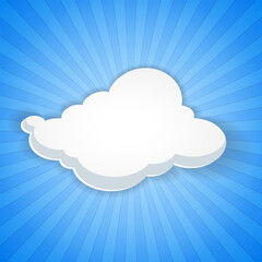 Abstract vector background of white cloud in blue sky