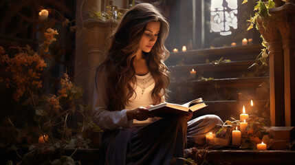 Woman reading a book