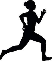 Fototapeta na wymiar running silhouette of a women