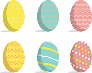 Colorful easter eggs vector illustration in flat style.