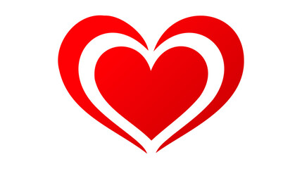 Red heart icon on white background. Love logo heart illustration